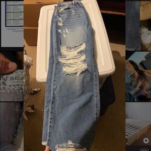 Size 13 distressed jeans.